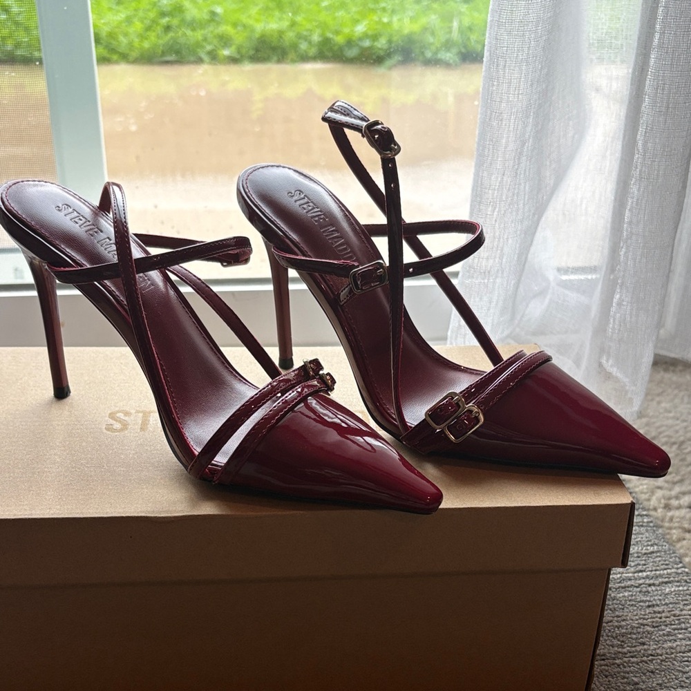 Steve Madden Women's Deep Red Strappy Heels